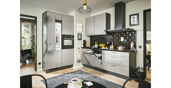 ECKKÜCHE 120/220 cm in Graphitfarben, Schwarz, Sandfarben - Sandfarben/Chromfarben, Design, Holzwerkstoff/Metall (120/220cm) - Xora