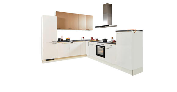 ECKKÜCHE XO 21 270/330 cm  in Weiß, Bronzefarben  - Schwarz/Weiß, Design, Holzwerkstoff/Metall (270/330cm) - Xora