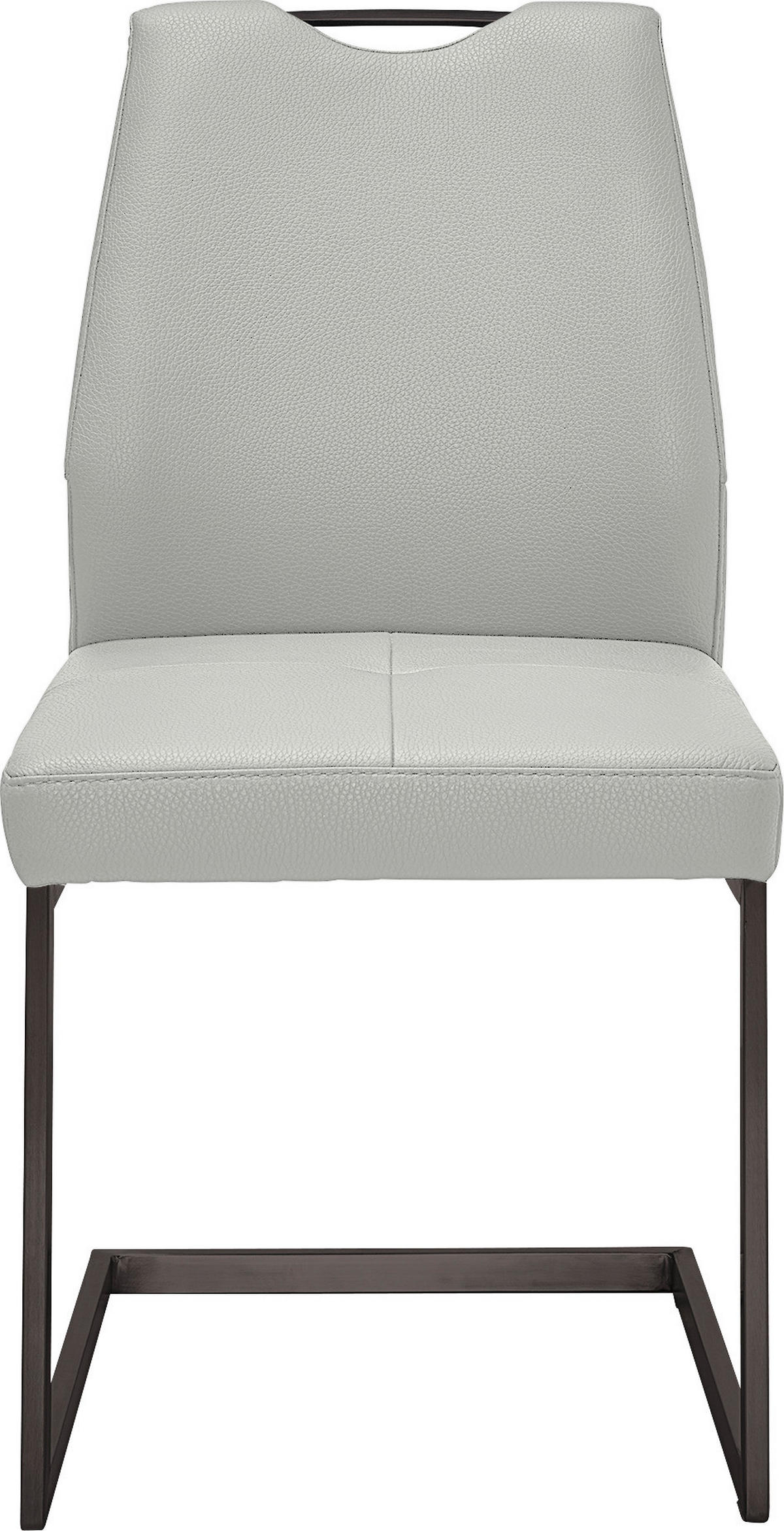 SCHWINGSTUHL  in Stahl Mikrofaser  - Hellgrau/Schwarz, Design, Textil/Metall (47/58/99cm) - Dieter Knoll