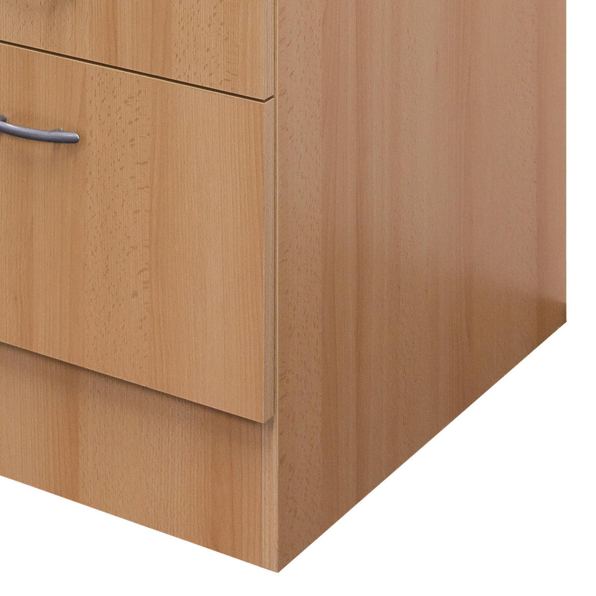 SCHUBKASTENUNTERSCHRANK 50/85/60 cm  in Buchefarben  - Edelstahlfarben/Beige, Holzwerkstoff/Kunststoff (50/85/60cm) - FlexWell