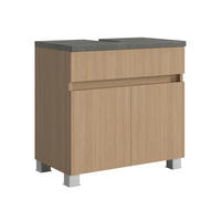 WASCHBECKENUNTERSCHRANK 60/54/35 cm  - Eichefarben/Silberfarben, KONVENTIONELL, Holzwerkstoff/Kunststoff (60/54/35cm) - Xora