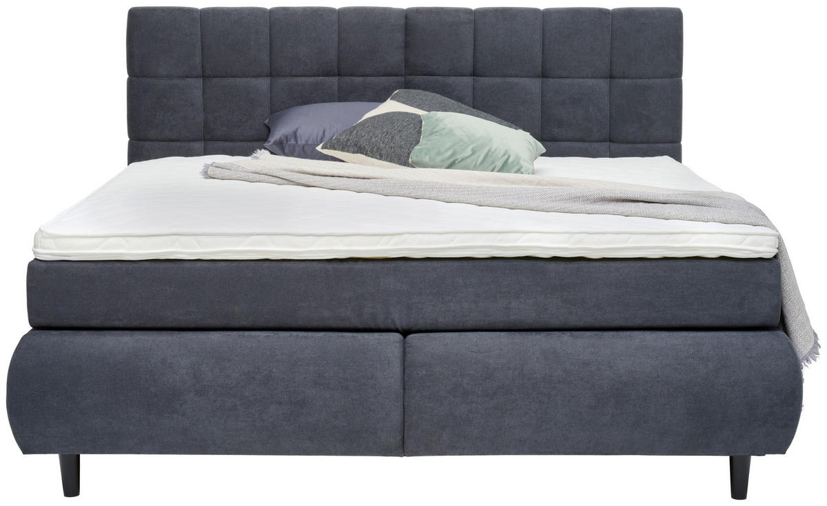 BOXSPRINGBETT 180/200 cm  in Anthrazit  - Anthrazit/Schwarz, KONVENTIONELL, Holz/Textil (180/200cm) - Ti'me