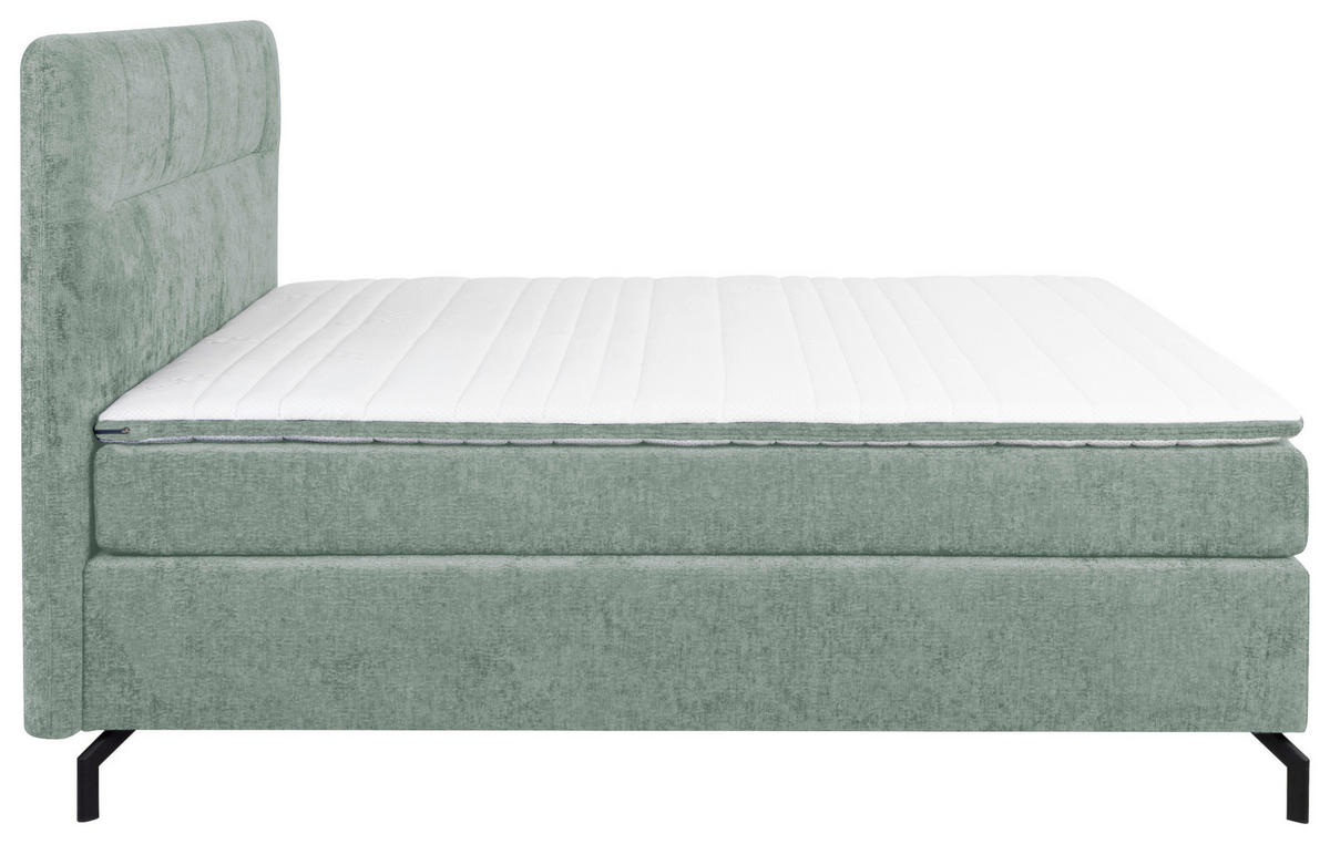 BOXSPRINGBETT 180/200 cm  in Mintgrün  - Schwarz/Mintgrün, Design, Textil/Metall (180/200cm) - Esposa