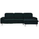 ECKSOFA in Flachgewebe Petrol  - Petrol/Schwarz, LIFESTYLE, Textil/Metall (310/180cm) - Valnatura