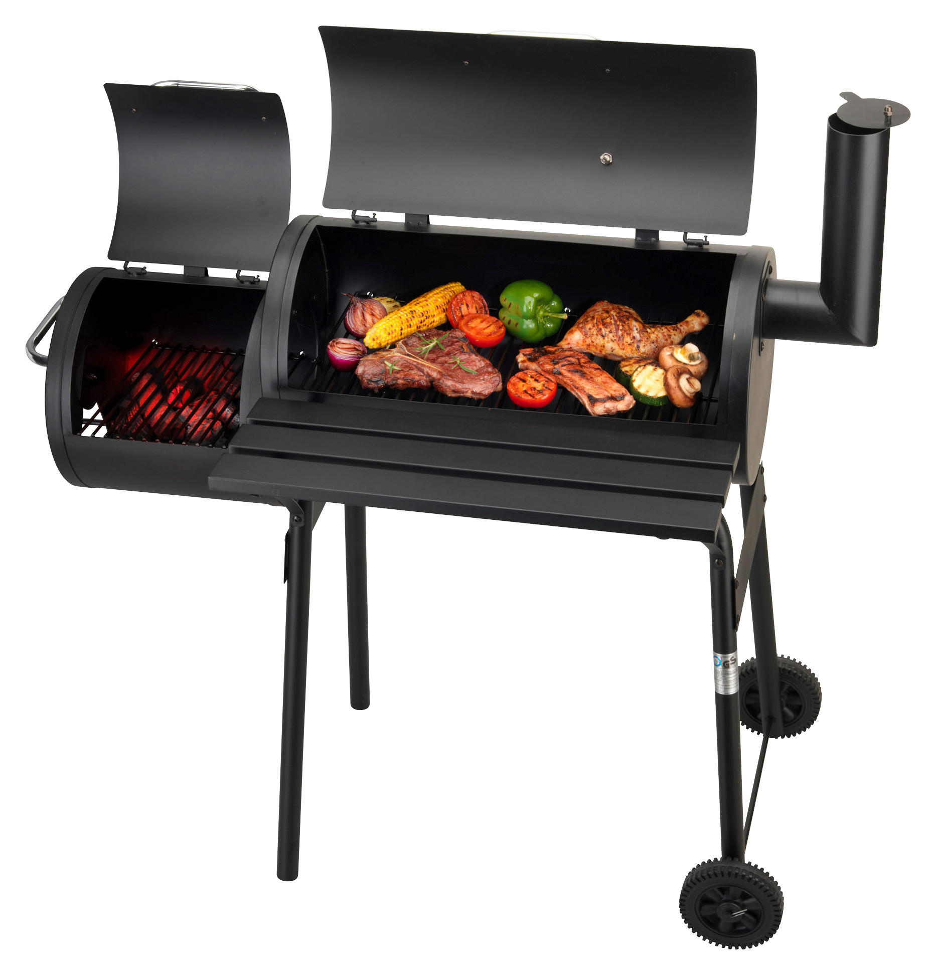 Smoker Texas  Schwarz  - Schwarz, KONVENTIONELL, Metall (114cm)