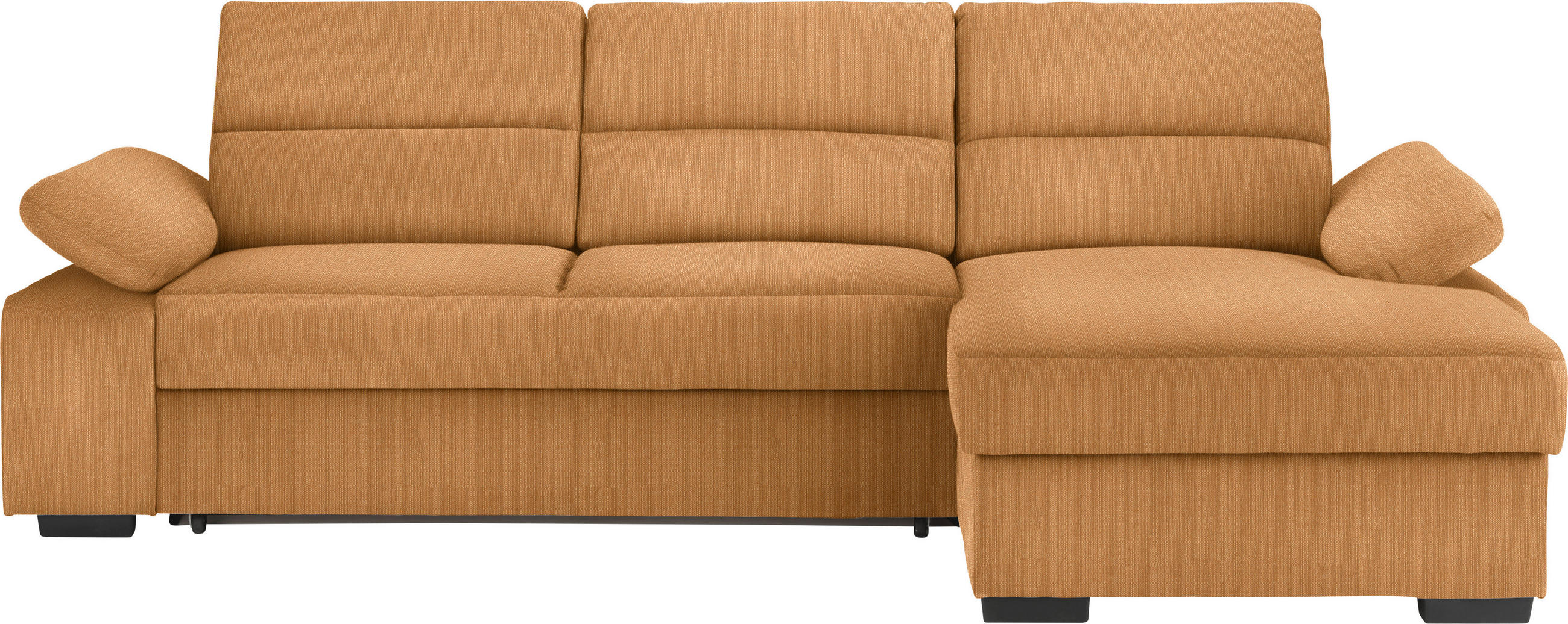 ECKSOFA  in Webstoff Currygelb  258/166 cm  - Currygelb/Dunkelbraun, KONVENTIONELL, Kunststoff/Textil (258/166cm) - Cantus