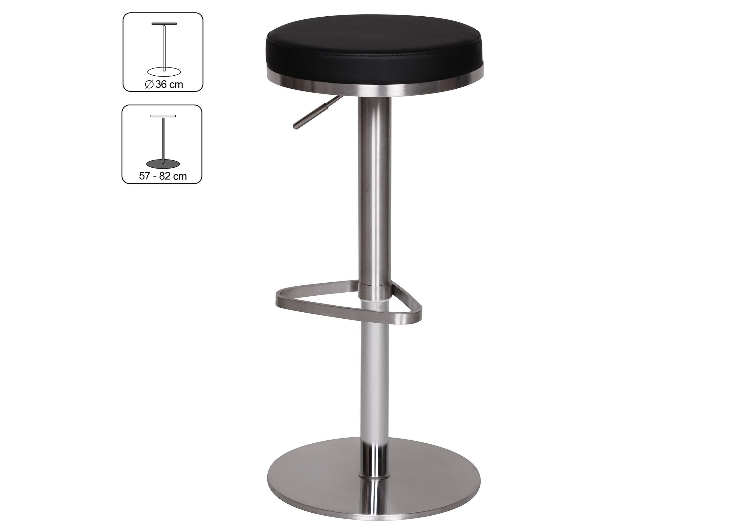 BARPALL i svart  - silver/svart, Modern, metall/textil (38/57/38cm) - MID.YOU