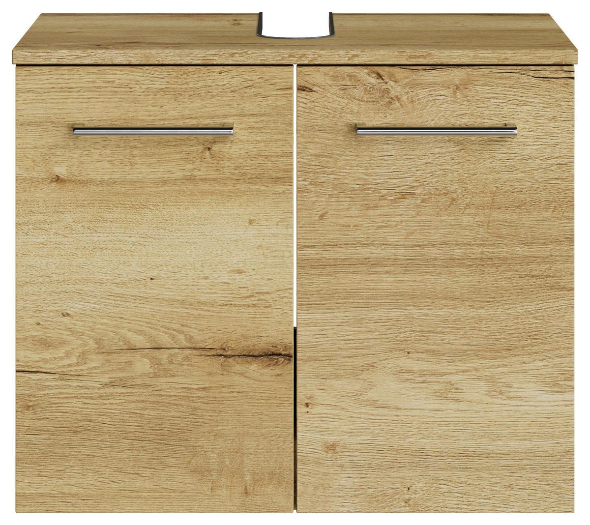 WASCHBECKENUNTERSCHRANK 60/49,8/38,3 cm  - Chromfarben/Wildeiche, KONVENTIONELL, Holzwerkstoff/Metall (60/49,8/38,3cm) - Sadena