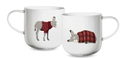 BECHER coppa xmas    - Bordeaux/Hellgrau, KONVENTIONELL, Keramik (9,2/9,5cm) - ASA