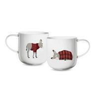 BECHER coppa xmas    - Bordeaux/Hellgrau, KONVENTIONELL, Keramik (9,2/9,5cm) - ASA