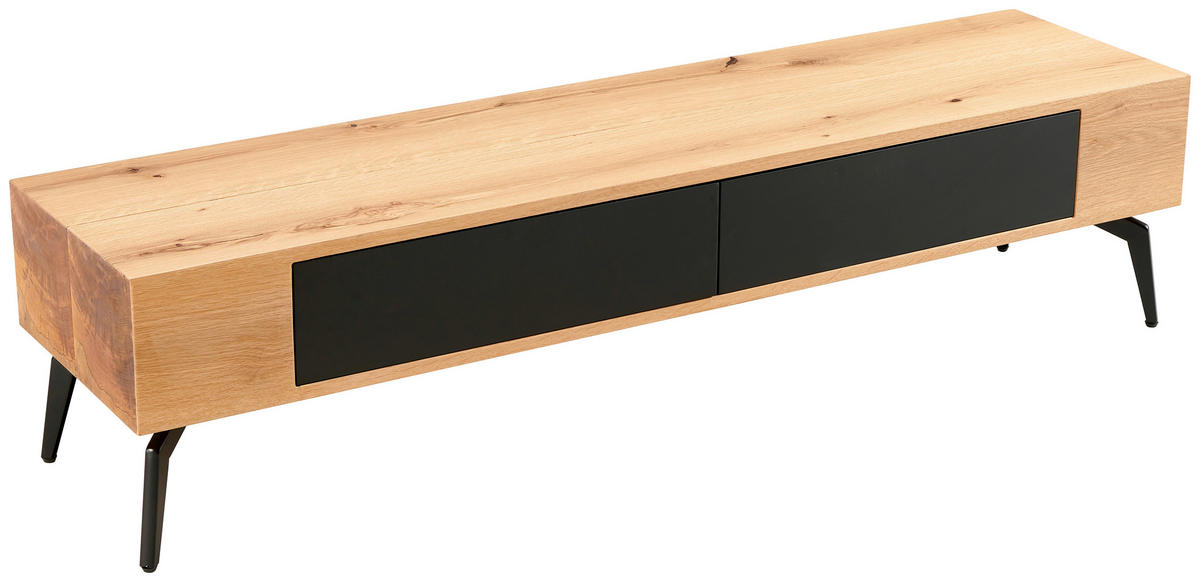 LOWBOARD  in 160/38/40 cm  - Schwarz/Naturfarben, Design, Holz/Metall (160/38/40cm) - Livetastic