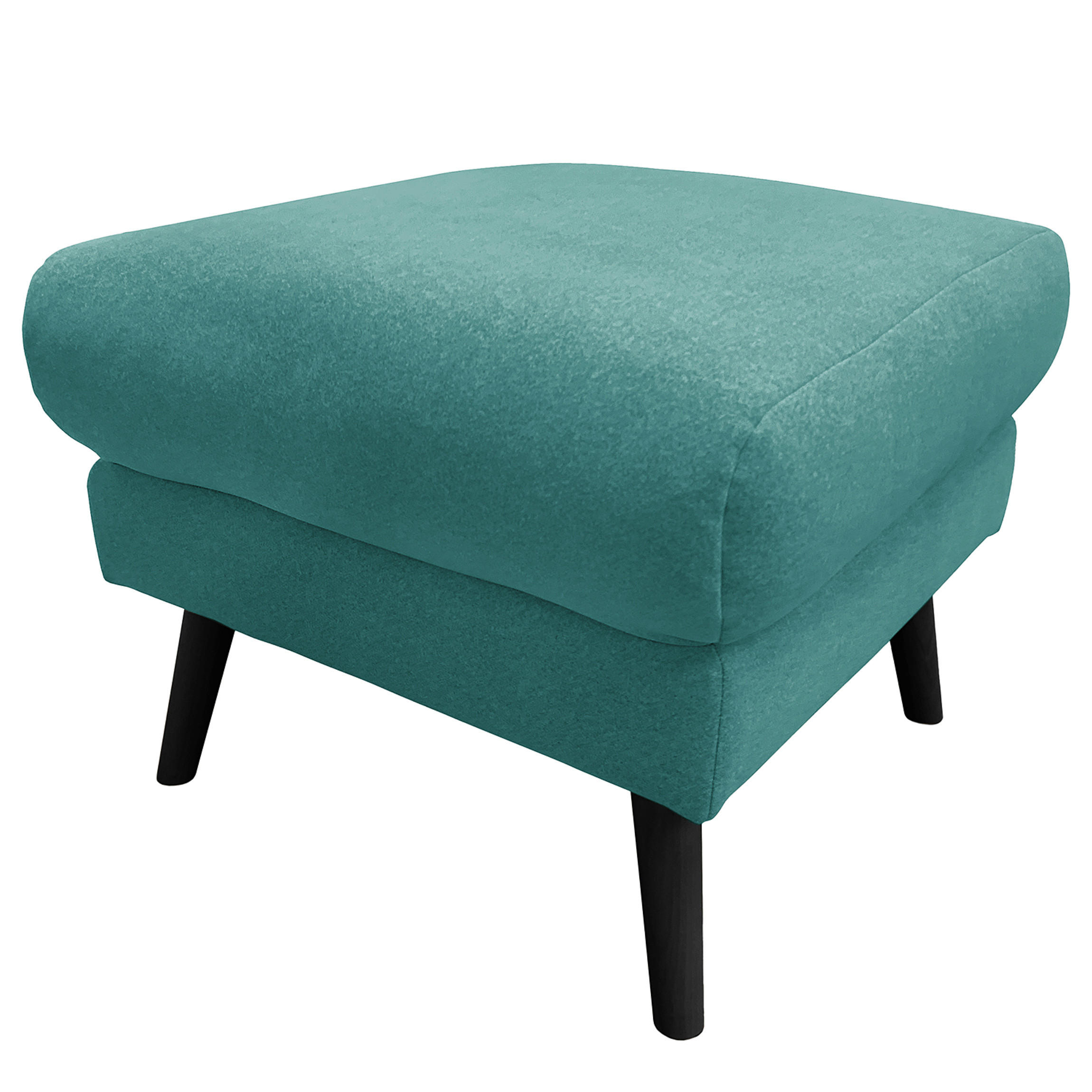 HOCKER in Textil Türkis  - Türkis/Schwarz, Design, Holz/Textil (61/49/65cm) - Livetastic