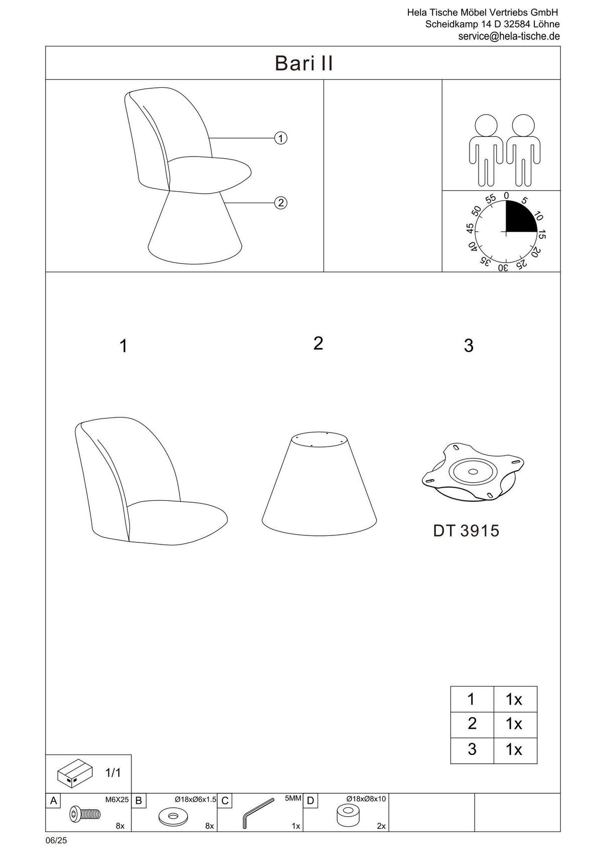 STUHL-SET 2 Stück  in Stahl Webstoff  - Anthrazit, MODERN, Textil/Metall (54/84/61cm) - MID.YOU