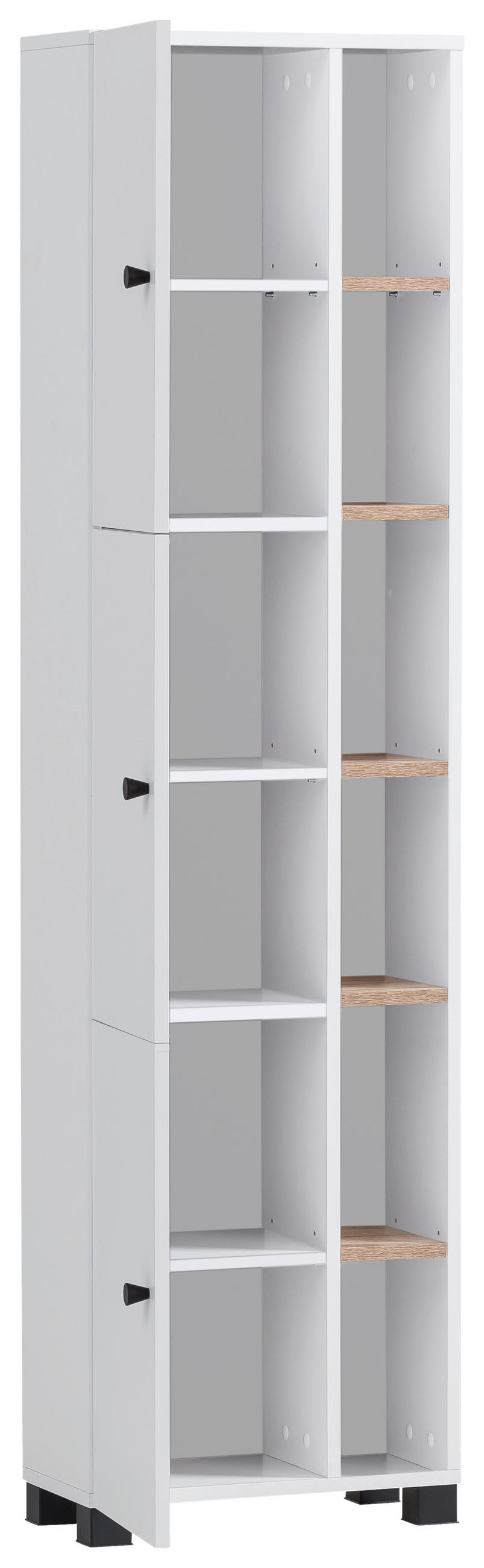 HOCHSCHRANK 45/168/23,4 cm  - Schwarz/Weiß, MODERN, Holzwerkstoff/Kunststoff (45/168/23,4cm) - MID.YOU