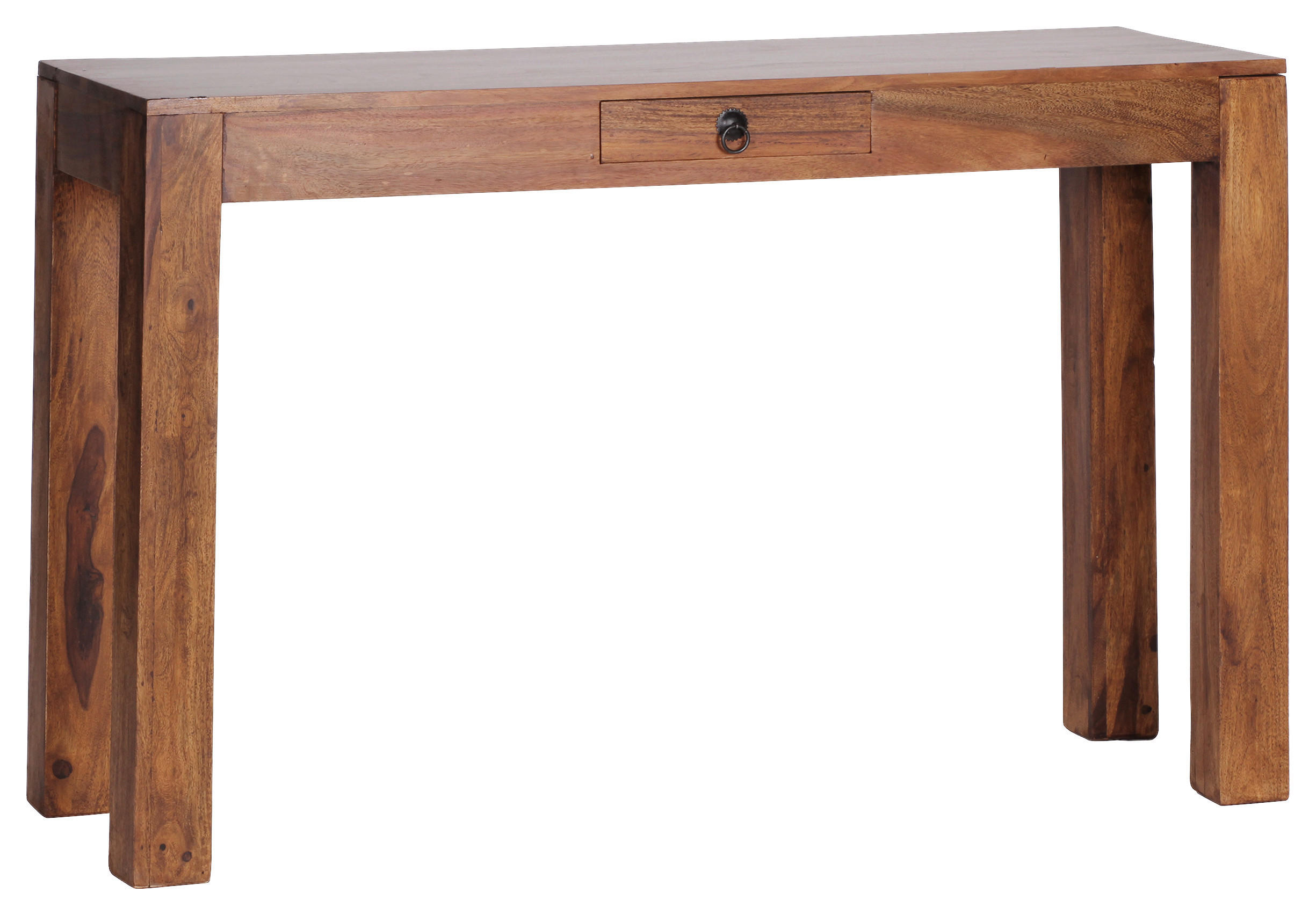 KONSOLENTISCH Sheesham massiv Sheeshamfarben  - Sheeshamfarben/Schwarz, LIFESTYLE, Holz/Metall (120/40/70cm) - MID.YOU