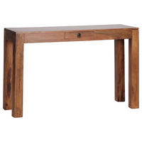 KONSOLENTISCH Sheesham massiv Sheeshamfarben  - Sheeshamfarben/Schwarz, LIFESTYLE, Holz/Metall (120/40/70cm) - MID.YOU