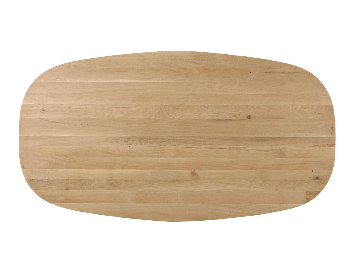 ESSTISCH Holz 200/100/77 cm  - Eichefarben/Schwarz, Modern, Holz/Metall (200/100/77cm) - Livetastic