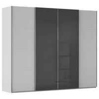 SCHWEBETÜRENSCHRANK 271/223/68 cm,  in Schwarz, Seidengrau, 4 Tür(en)  - Chromfarben/Seidengrau, KONVENTIONELL, Glas/Holzwerkstoff (271/223/68cm) - Novel