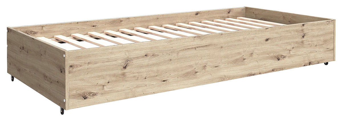 AUSZIEHBETT 90/200 cm,  in Eiche Artisan, Bettschublade, Lattenrost für Zusatzbett, Lattenrost für Hauptbett  - Eiche Artisan, MODERN, Holz/Holzwerkstoff (90/200cm) - MID.YOU