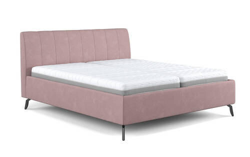 KÁRPITOZOTT ÁGY 180/200 cm  rózsaszín  - fekete/rózsaszín, Basics, faalapú anyag/textil (180/200cm) - Carryhome