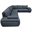 ECKSOFA Blau Struktur  - Chromfarben/Blau, KONVENTIONELL, Textil/Metall (280/310cm) - Carryhome