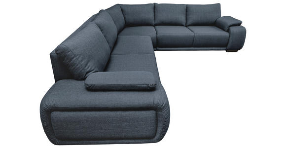 ECKSOFA Blau Struktur - Chromfarben/Blau, KONVENTIONELL, Textil/Metall (280/310cm) - Carryhome