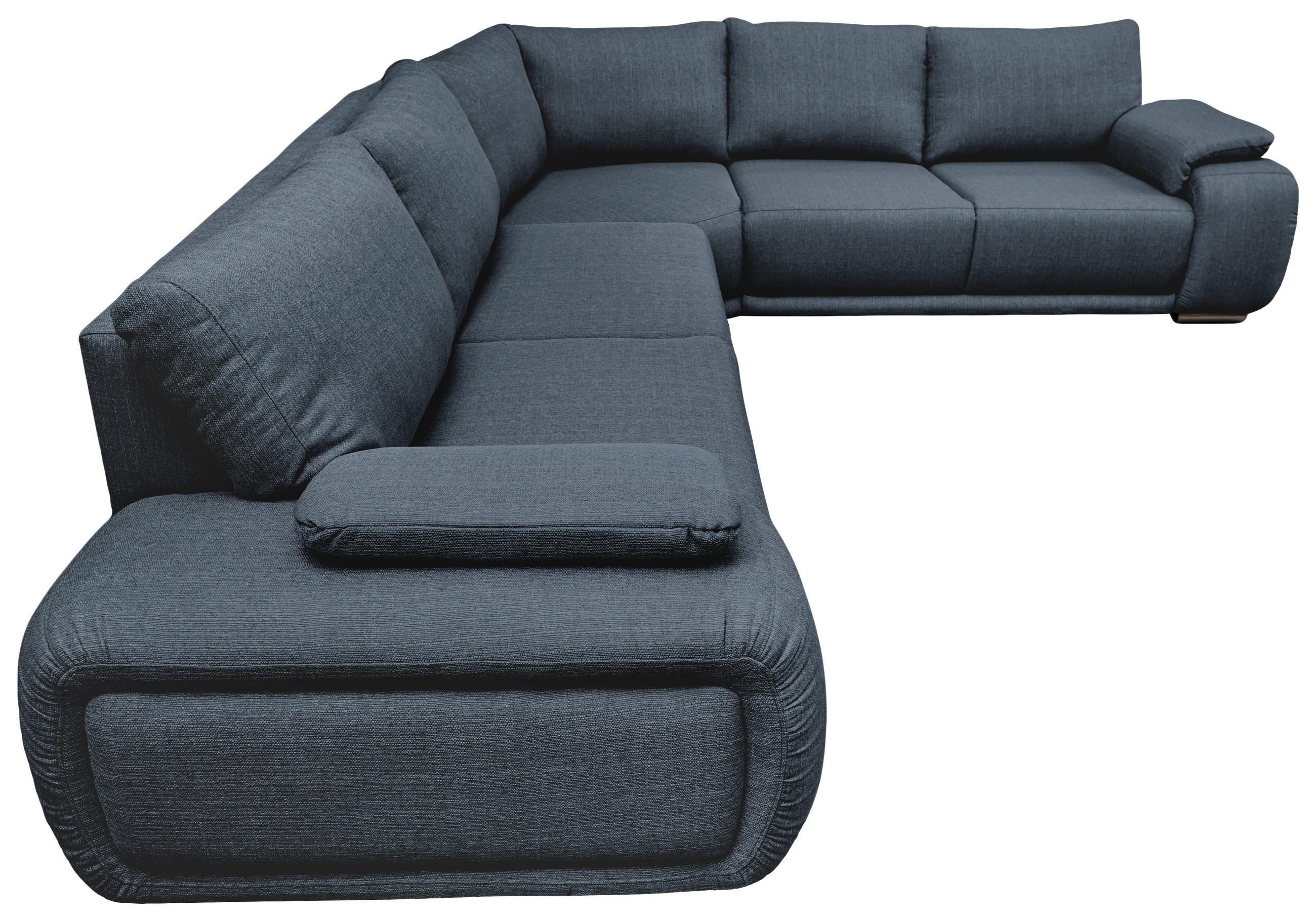 ECKSOFA Blau Struktur  - Chromfarben/Blau, KONVENTIONELL, Textil/Metall (280/310cm) - Carryhome