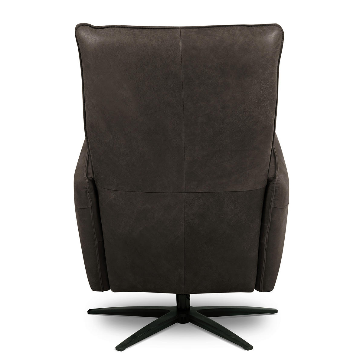 RELAXSESSEL Leder Dunkelgrau  - Dunkelgrau/Schwarz, Design, Leder/Metall (77/107/88cm) - Livetastic