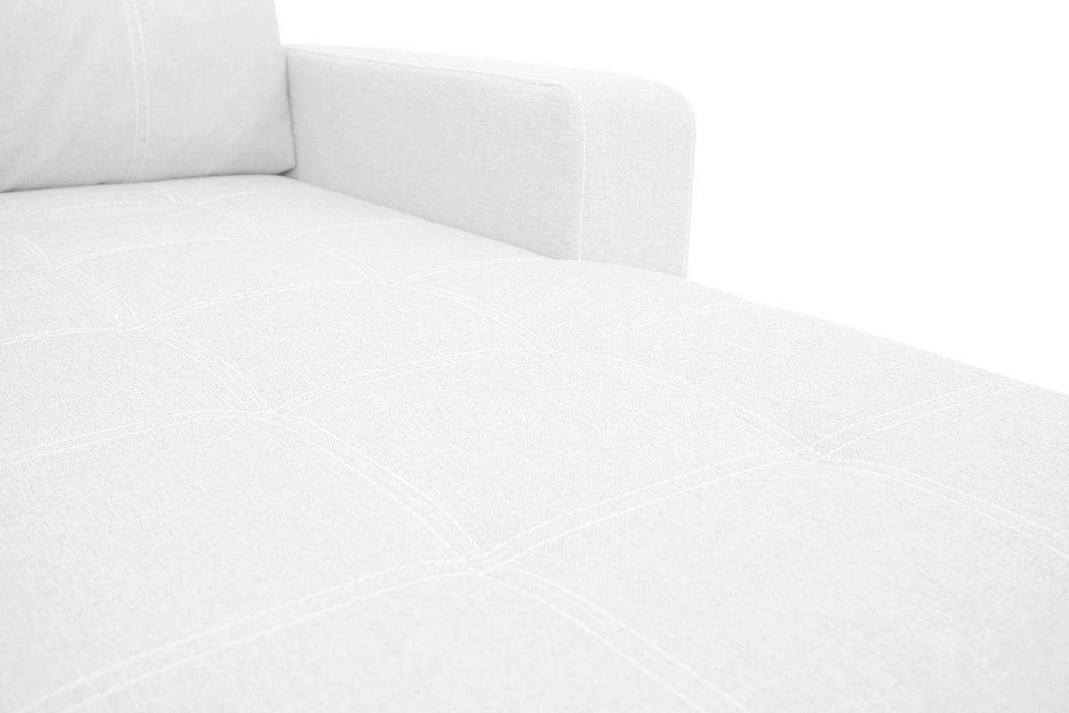 ECKSCHLAFSOFA in Mikrofaser Weiss  - Weiss/Schwarz, Design, Kunststoff/Textil (240/160cm) - Livetastic