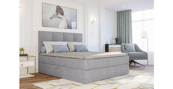 BOXBETT 140/200 cm  in Hellgrau  - Hellgrau/Schwarz, KONVENTIONELL, Kunststoff/Textil (140/200cm) - Carryhome