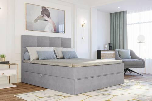 BOXBETT 140/200 cm  in Hellgrau  - Hellgrau/Schwarz, Konventionell, Kunststoff/Textil (140/200cm) - Carryhome