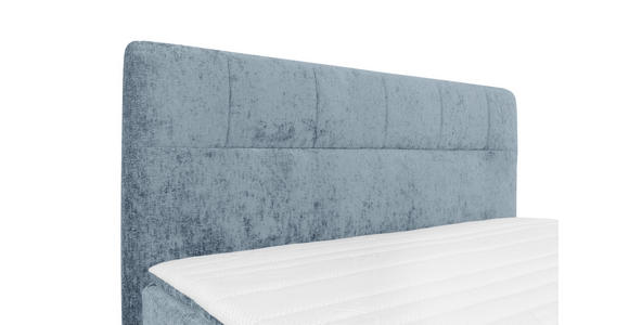 BOXSPRINGBETT 160/200 cm,  in Hellblau, Topper, H3 + H4 = fest + sehr fest  - Schwarz/Hellblau, Design, Textil/Metall (160/200cm) - Esposa