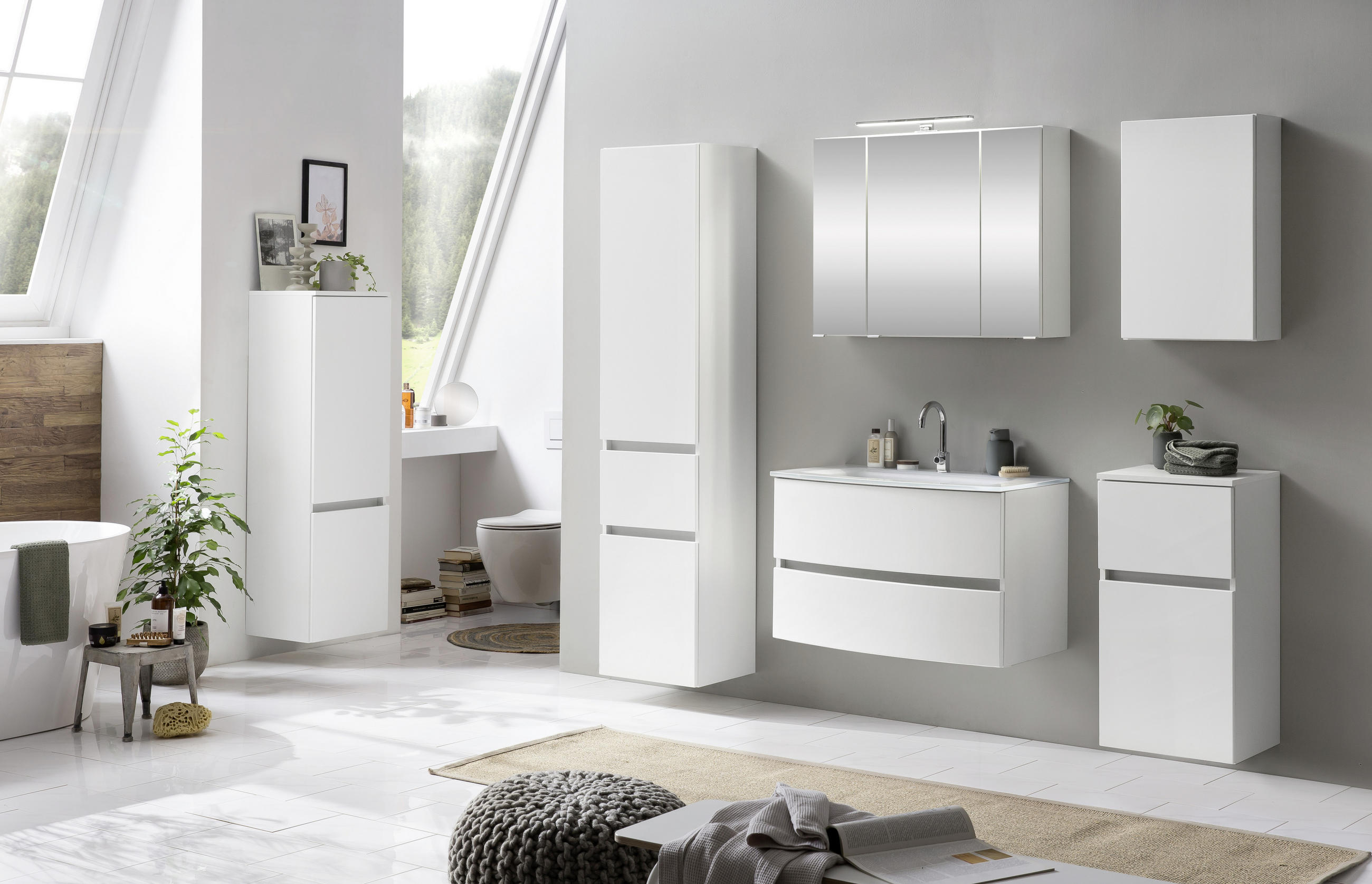 HOCHSCHRANK 40/180/35 cm - Silberfarben/Weiß, KONVENTIONELL, Holzwerkstoff/Kunststoff (40/180/35cm) - Held