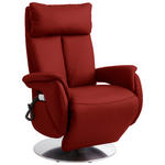 RELAXSESSEL in Leder Rot  - Edelstahlfarben/Rot, KONVENTIONELL, Leder/Metall (78/110/81cm) - Cantus