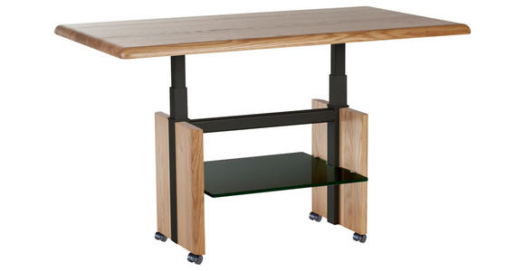 COUCHTISCH in Holz 110/65/50-69 cm  - Eichefarben/Schwarz, Trend, Holz (110/65/50-69cm) - Venda