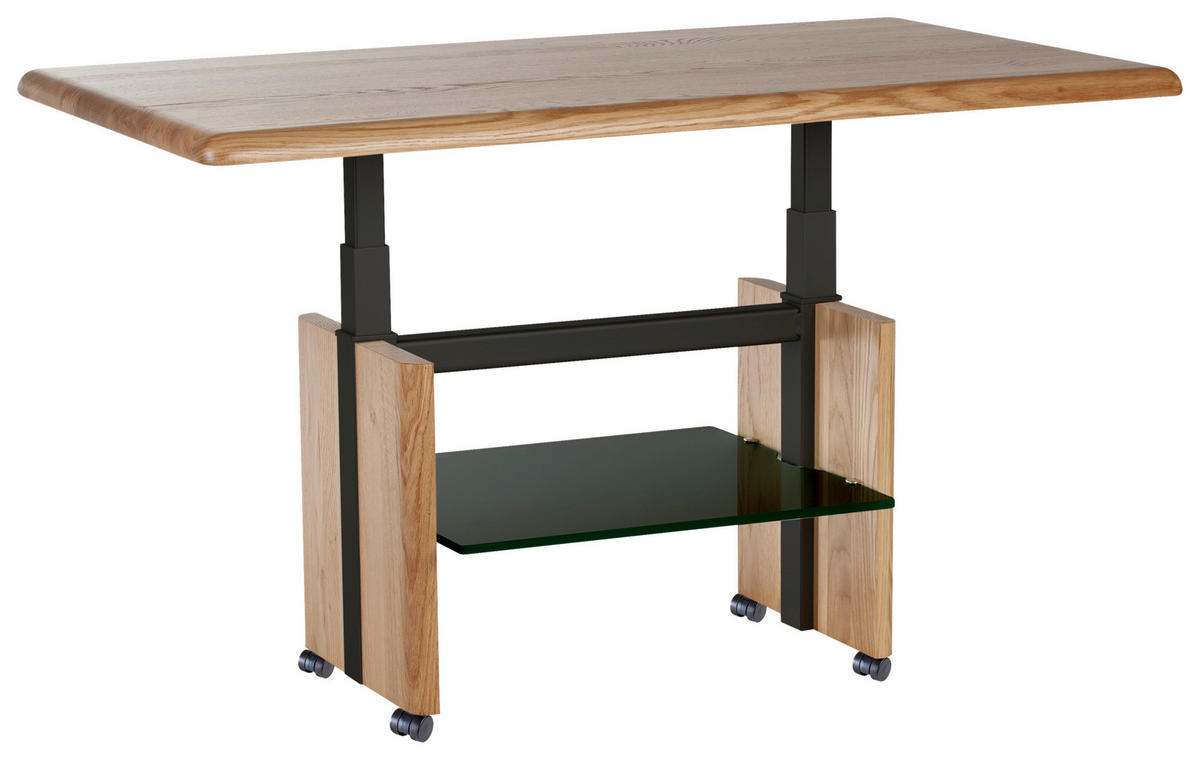 COUCHTISCH in Holz 110/65/50-69 cm  - Eichefarben/Schwarz, Trend, Holz (110/65/50-69cm) - Venda