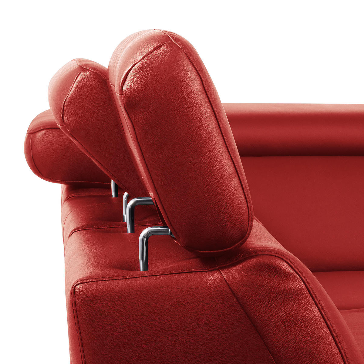 ECKSOFA  in Lederlook Echtleder Rot  274/220 cm  - Rot/Schwarz, Design, Leder/Textil (274/220cm) - Livetastic