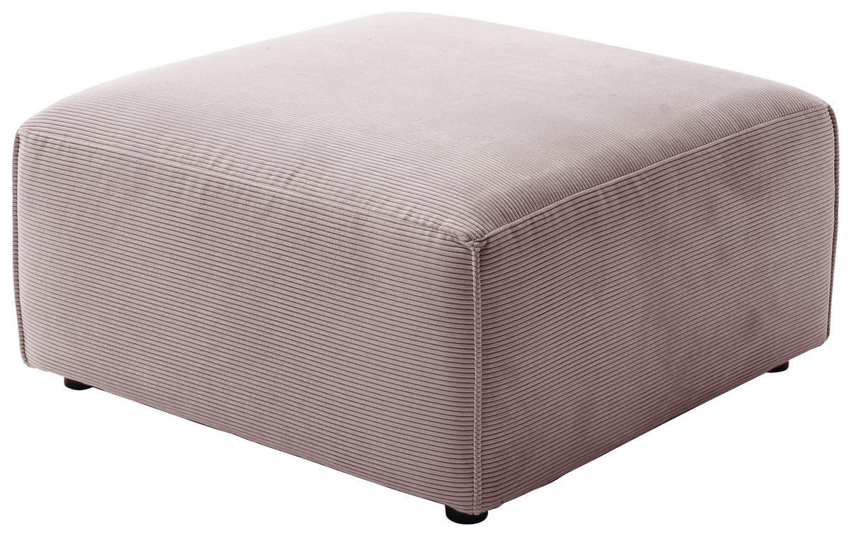 HOCKER in Textil Altrosa  - Schwarz/Altrosa, Design, Kunststoff/Textil (80/71/80cm) - Pure Home Lifestyle