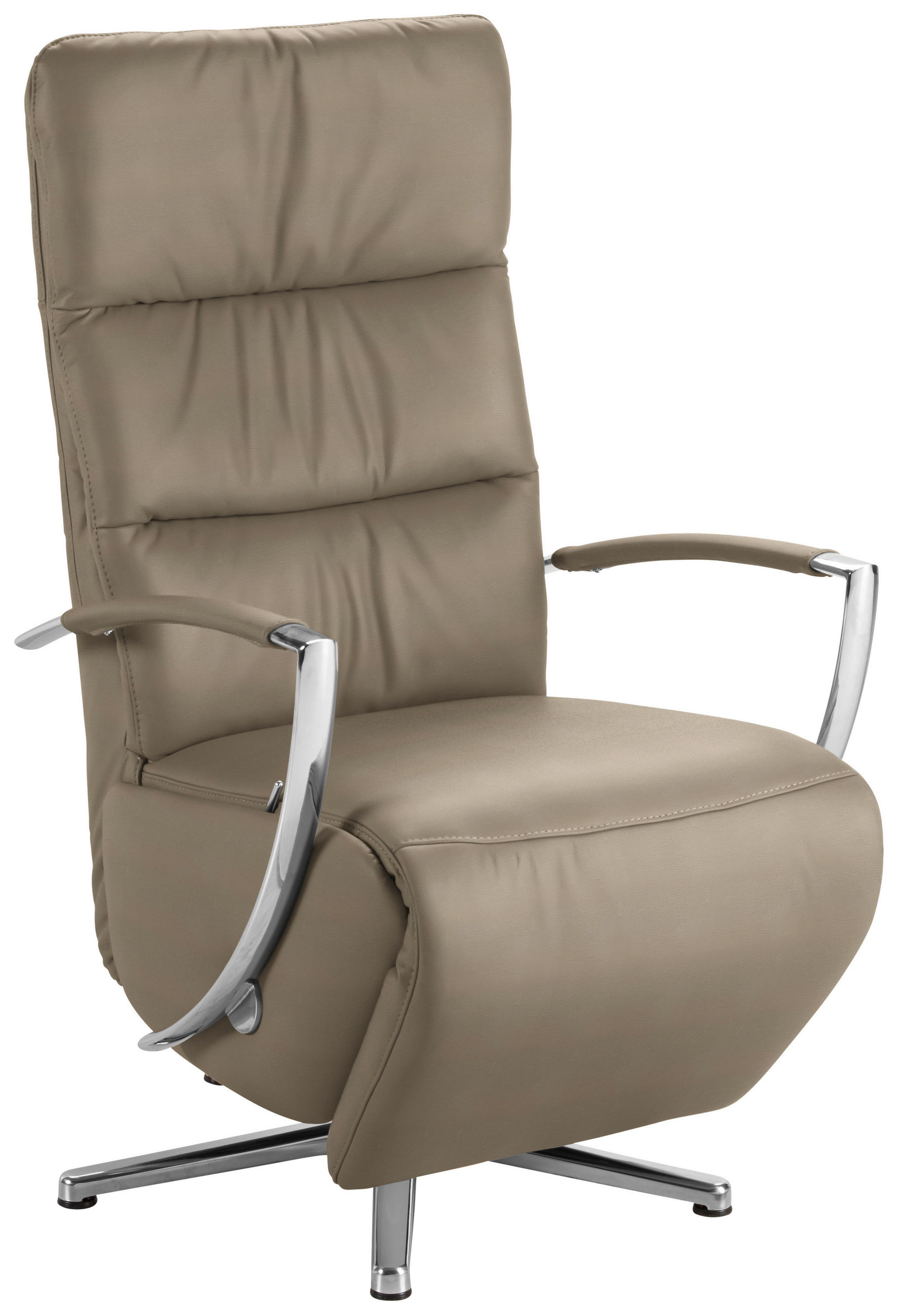 RELAXSESSEL in Leder Braun  - Chromfarben/Braun, Design, Leder/Metall (64/112/80cm) - Cantus