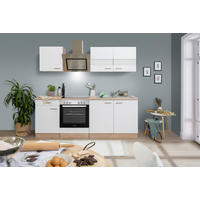 MODULKÖK 210 cm   i vit  - stålfärgad/vit, Basics, metall/trämaterial (210cm) - Respekta