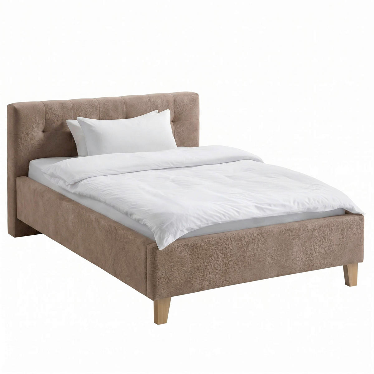 POLSTERBETT 140/200 cm,  in Braun, Lattenrost, Bettkasten,  - Eichefarben/Braun, MODERN, Holz/Textil (140/200cm) - MID.YOU