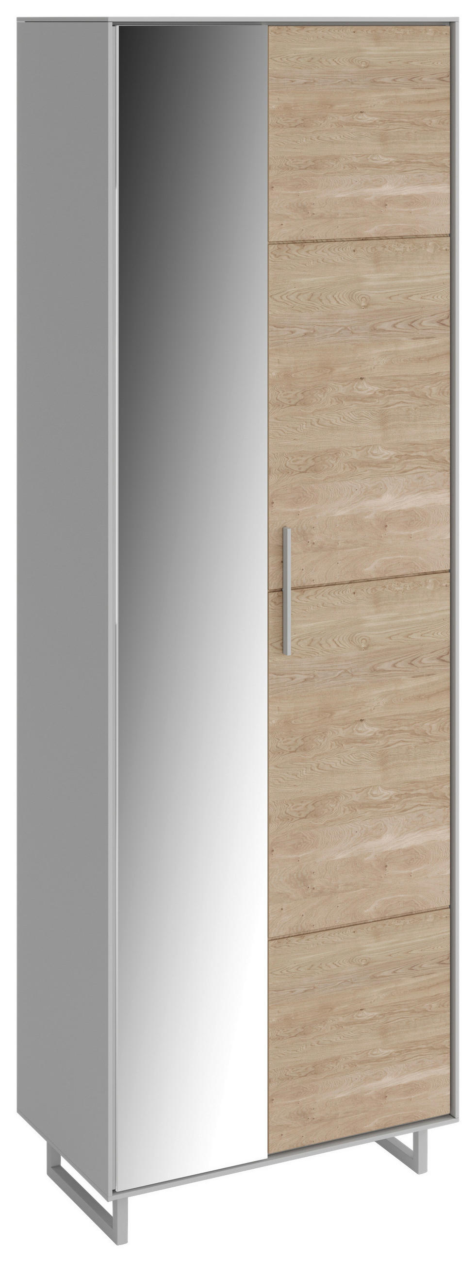 GARDEROBENSCHRANK Kaunas  in 70/197/40 cm  - Kaschmir/Eiche Bianco, Design, Glas/Holz (70/197/40cm) - Livetastic