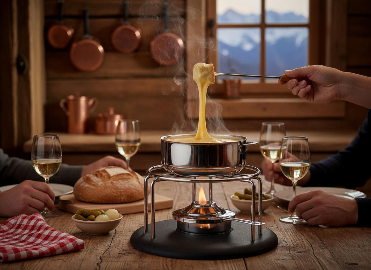RECHAUD Heidi Cheese Line: Edel Black  - Edelstahlfarben/Schwarz, Basics, Holz/Metall (23cm) - Heidi Cheese Line