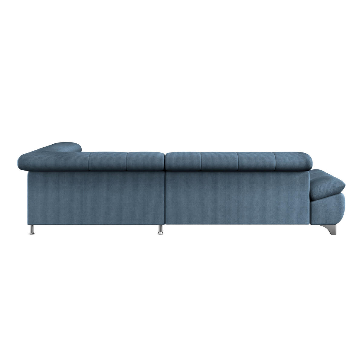ECKSOFA Dunkelblau Chenille  - Chromfarben/Dunkelblau, KONVENTIONELL, Textil/Metall (312/234cm) - Livetastic