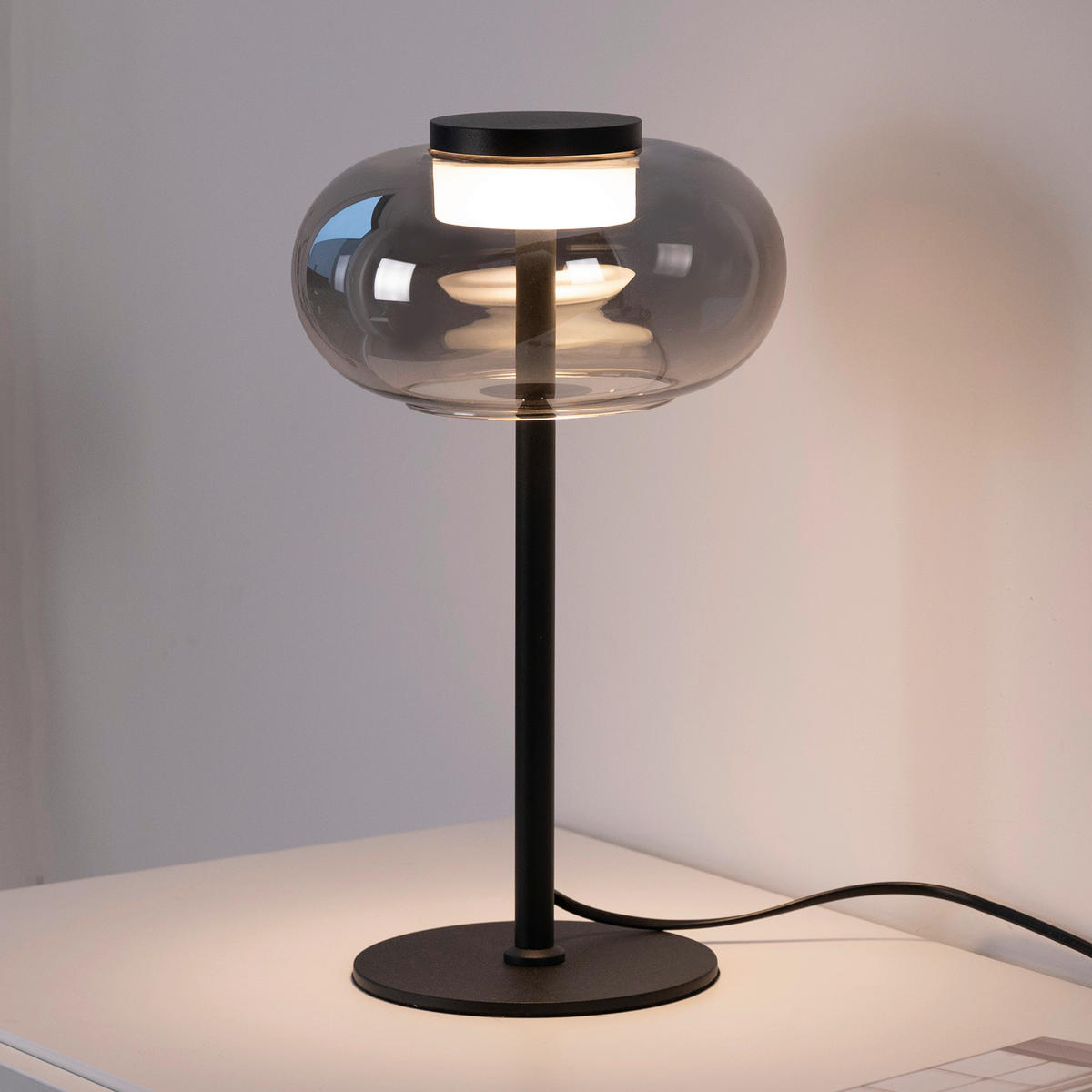 LED-TISCHLEUCHTE 20/20/33 cm   - Schwarz, Design, Glas/Kunststoff (20/20/33cm) - Schöner Wohnen