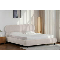 POLSTERBETT 180/200 cm, inkl. gepolstertes Kopfteil, Lattenrost,  in Beige  - Eichefarben/Beige, Design, Holz/Textil (180/200cm) - Boxxx