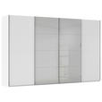 SCHWEBETÜRENSCHRANK 361/223/68 cm 4-türig Weiß, Hellgrau  - Chromfarben/Hellgrau, KONVENTIONELL, Glas/Holzwerkstoff (361/223/68cm) - Novel