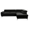 ECKSOFA in Flachgewebe Schwarz  - Schwarz, Design, Textil/Metall (250/200cm) - Stylife
