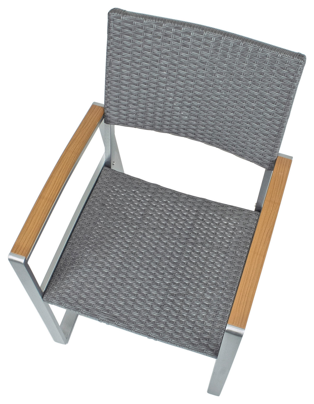 GARTENSTUHL-SET Metall, Textil Grau, Schwarz, Hellbraun  - Hellbraun/Schwarz, MODERN, Textil/Metall (56/84/66cm) - Gardenson