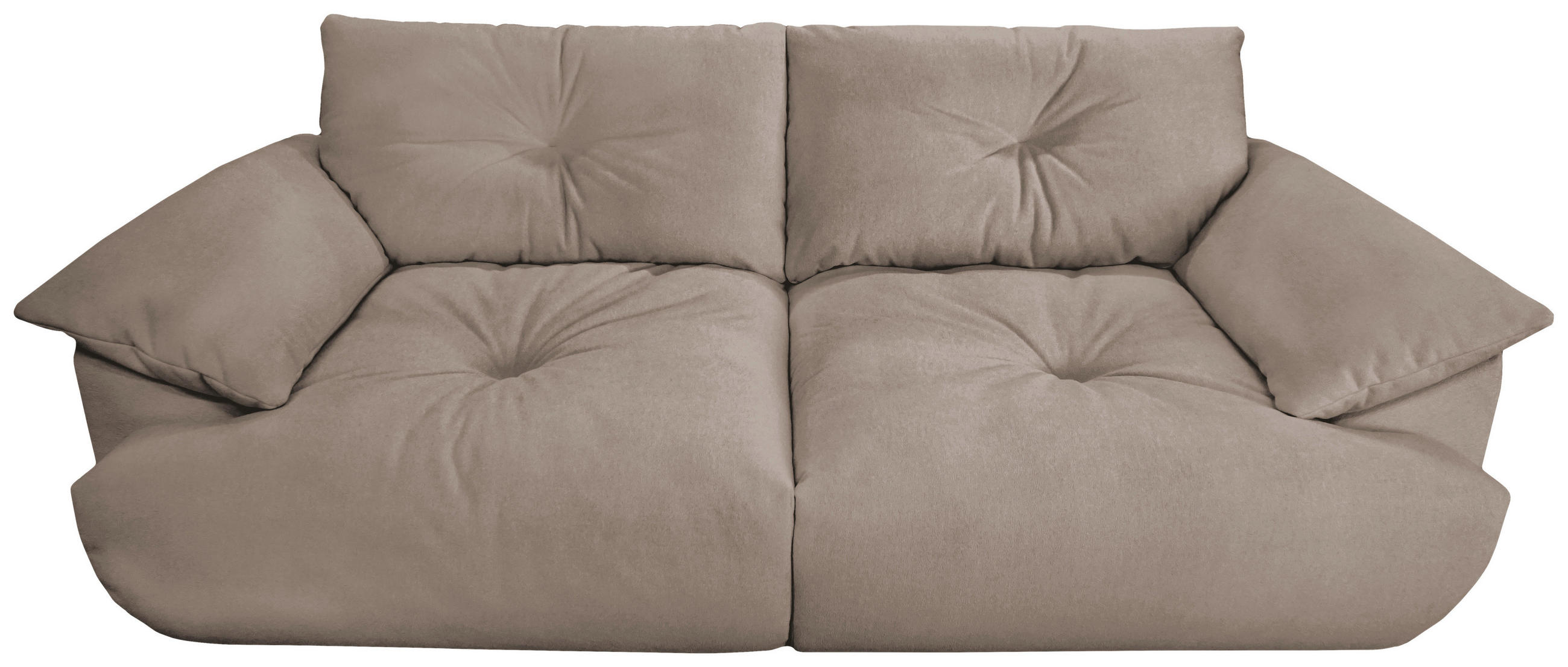 BIGSOFA Webstoff Beige  - Beige/Schwarz, KONVENTIONELL, Kunststoff/Textil (243/90,5/130cm) - Ambia Home